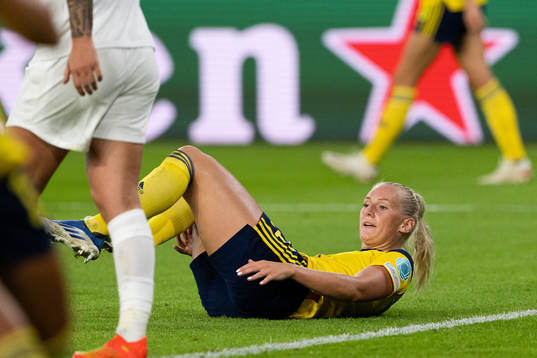 Stina Blackstenius of Sweden looks dejected
