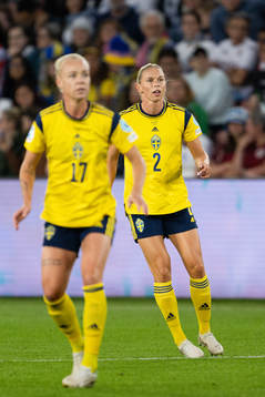 Caroline Seger and Jonna Andersson of Sweden