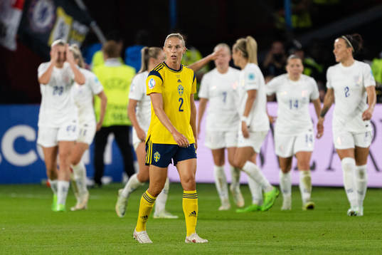 Jonna Andersson of Sweden looks dejected