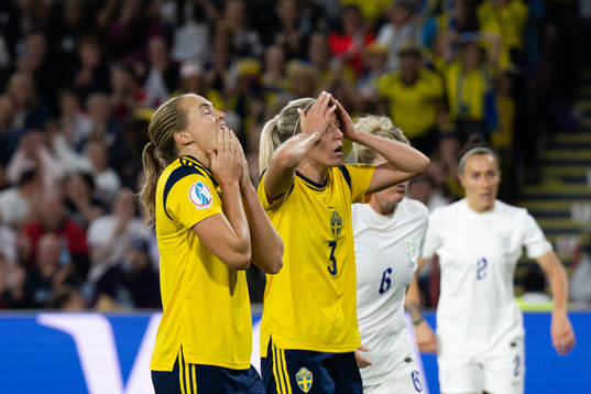 Magdalena Eriksson and Linda Sembrant of Sweden look