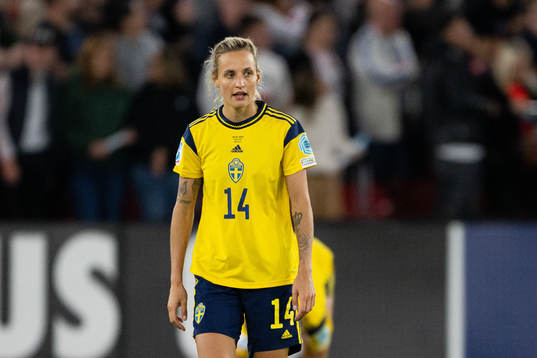 Nathalie Björn of Sweden looks dejected