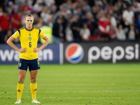 Magdalena Eriksson of Sweden looks dejected