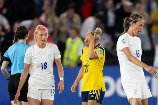 Hanna Bennison of Sweden looks dejected