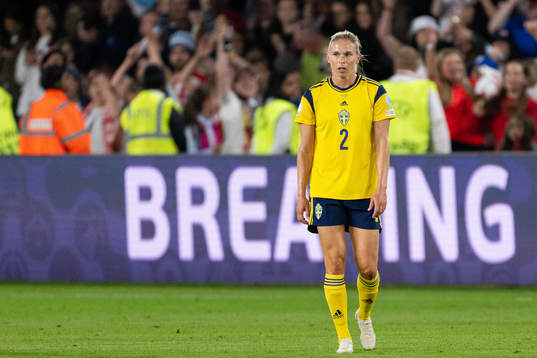 Jonna Andersson of Sweden looks dejected