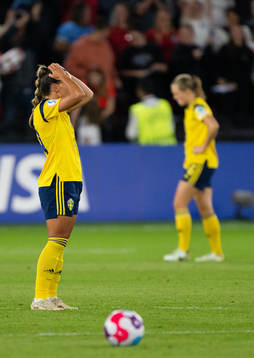 Johanna Rytting Kaneryd of Sweden looks dejected