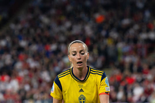 Kosovare Asllani of Sweden looks dejected