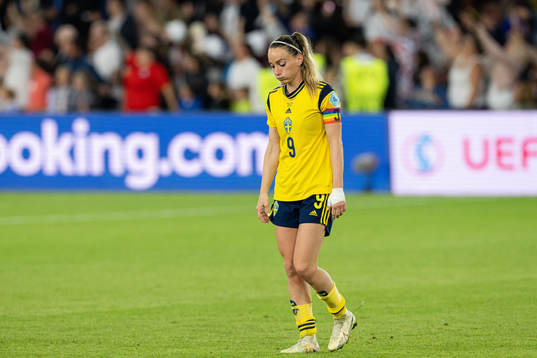 Kosovare Asllani of Sweden looks dejected