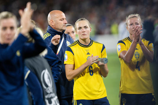 Magdalena Eriksson of Sweden looks dejected