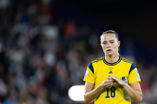 Fridolina Rolfö of Sweden looks dejected