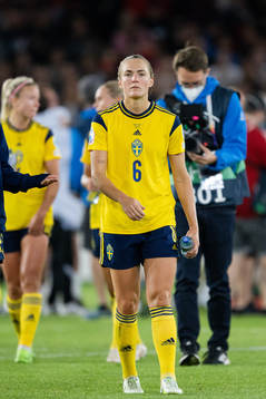 Magdalena Eriksson of Sweden looks dejected