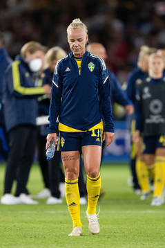Caroline Seger of Sweden looks dejected