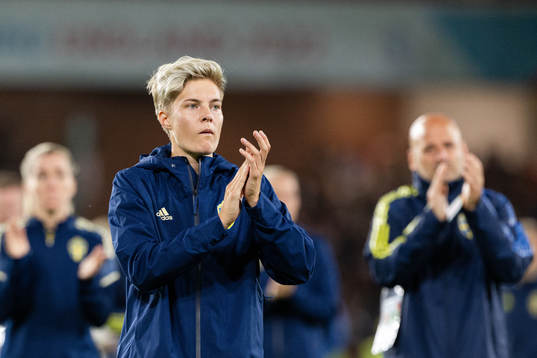 Lina Hurtig of Sweden looks dejected