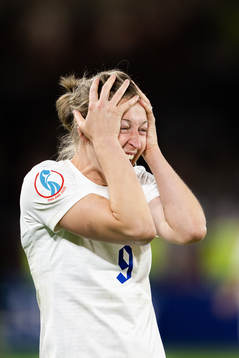 Ellen White of England celebrates