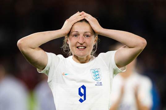 Ellen White of England celebrates