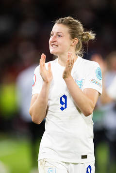 Ellen White of England celebrates