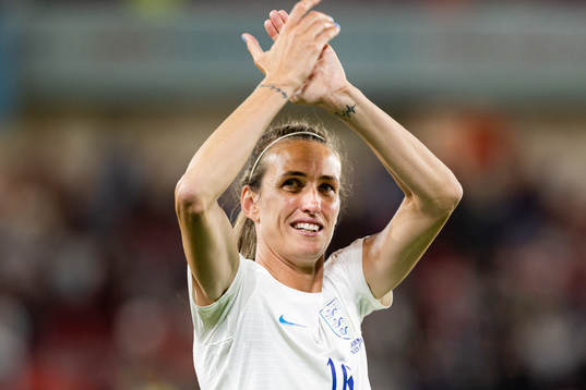 Jill Scott of England celebrates
