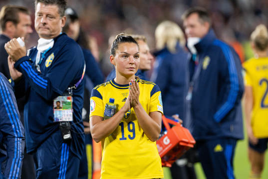 Johanna Rytting Kaneryd of Sweden looks dejected