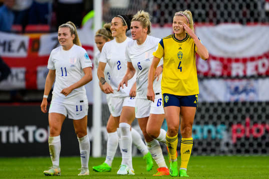 Hanna Glas of Sweden looks dejected