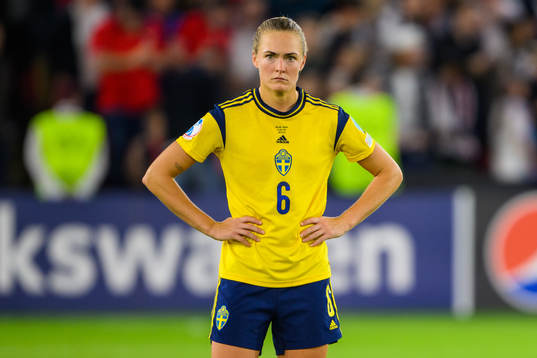 Magdalena Eriksson of Sweden looks dejected