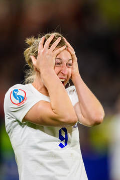 Ellen White of England celebrates