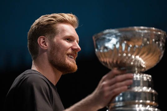 Gabriel Landeskog of Colorado Avalanche with the Stanley