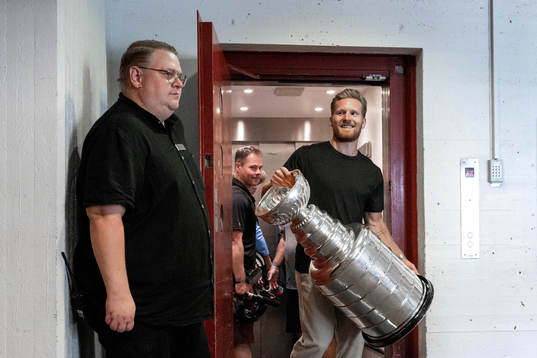 Gabriel Landeskog of Colorado Avalanche with the Stanley
