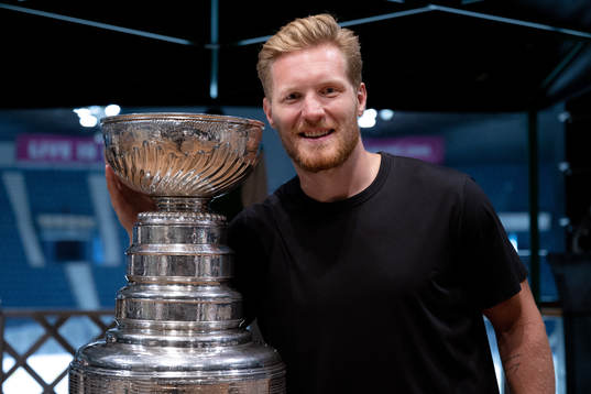 Gabriel Landeskog of Colorado Avalanche with the Stanley