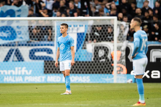 Jonas Knudsen of Malmö FF looks dejected