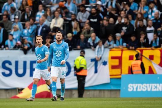 Lasse Nielsen of Malmö FF looks dejected