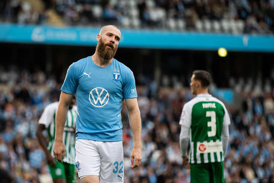 Jo Inge Berget of Malmö FF looks dejected