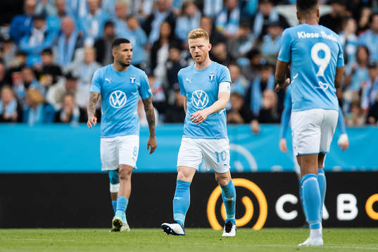 Anders Christiansen of Malmö FF looks dejected