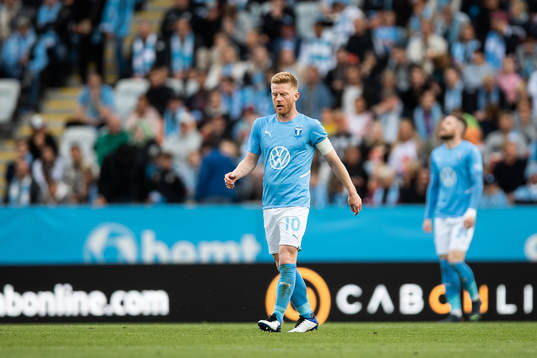 Anders Christiansen of Malmö FF looks dejected