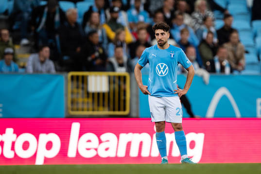 Moustafa Zeidan of Malmö FF looks dejected