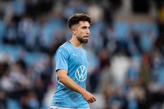Moustafa Zeidan of Malmö FF looks dejected