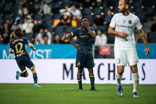 Erick Otieno Ouma of AIK looks dejected