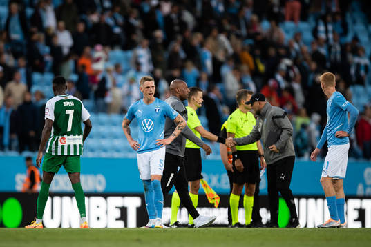 Søren Rieks of Malmö FF looks dejected