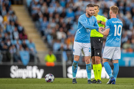 Lasse Nielsen and Anders Christiansen of Malmö FF