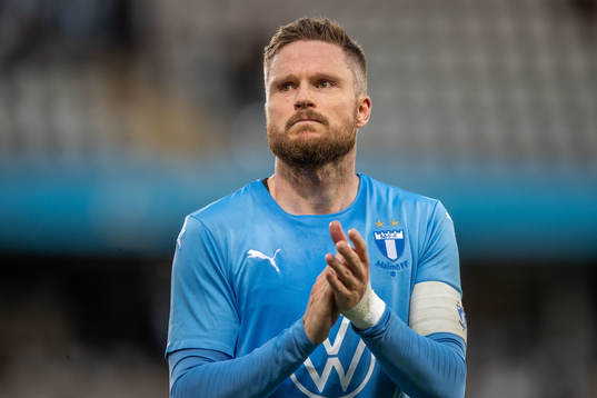 Lasse Nielsen of Malmö FF looks dejected