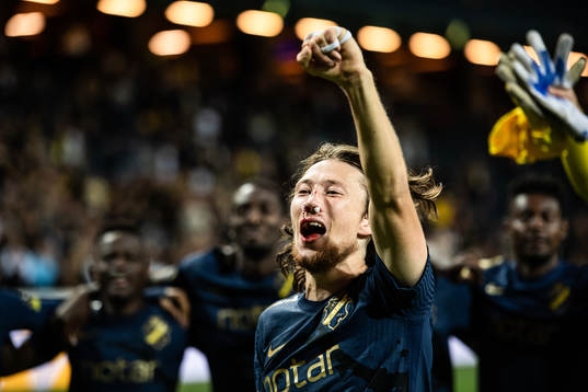 Axel Björnström of AIK celebrates