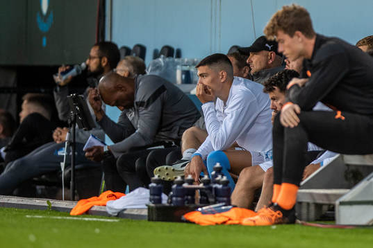 Dennis Hadzikadunic of Malmö FF looks dejected