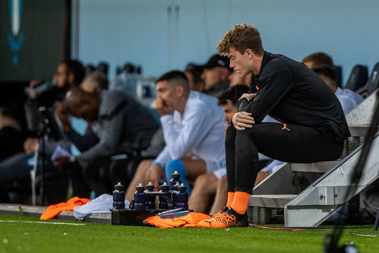 Goalkeeper Viktor Andersson of Malmö FF looks dejected