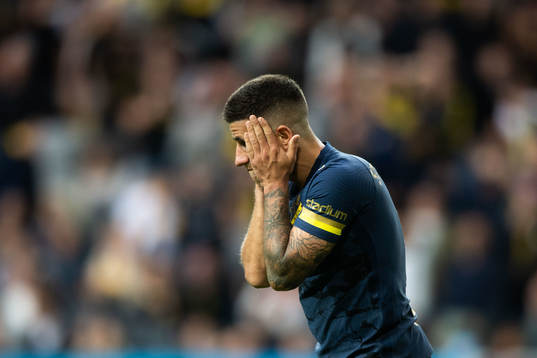 Nicolas Stefanelli of AIK looks dejected