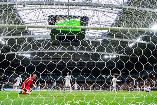Goalkeeper Dmytro Riznyk looks dejected