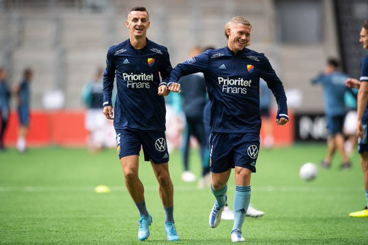 Haris Radetinac and Victor Edvardsen of Djurgården