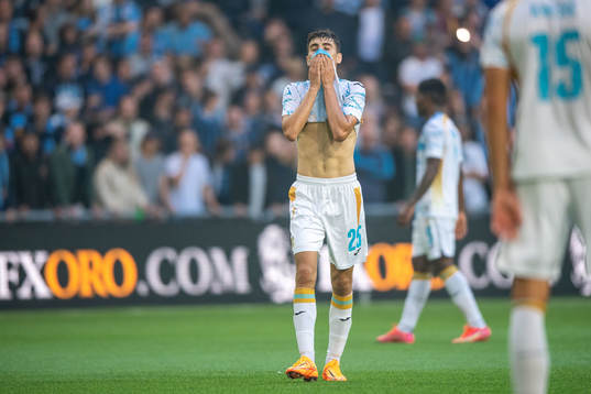 Veldin Hodza of Rijeka looks dejected