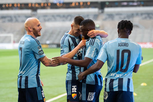 Magnus Eriksson, Haris Radetinac, Emmanuel Banda and Joel