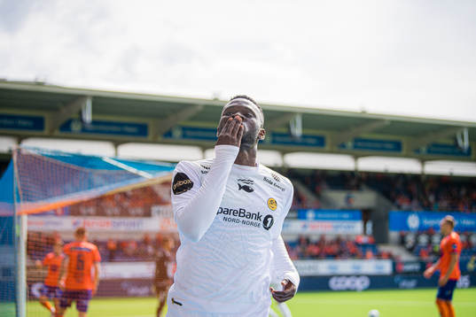 Victor Okoh Boniface of Bodø/Glimt celebrates