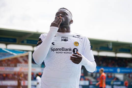 Victor Okoh Boniface of Bodø/Glimt celebrates