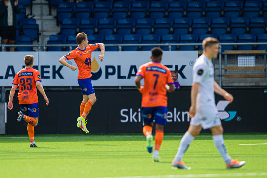 Kristoffer Ødemarksbakken of Aalesund celebrates