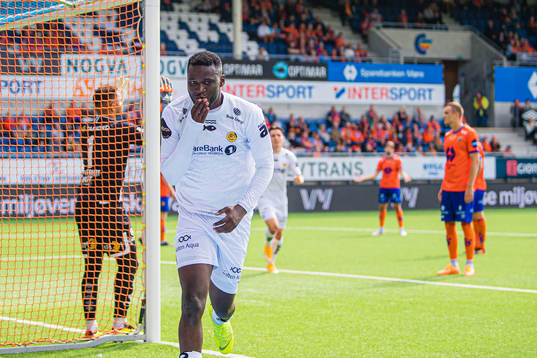 Victor Okoh Boniface of Bodø/Glimt celebrates